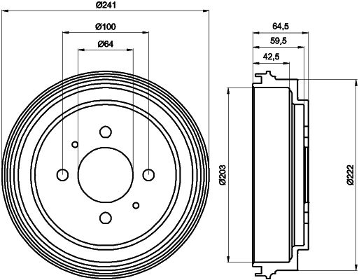 HELLA PAGID Bremžu trumulis 8DT 355 300-551